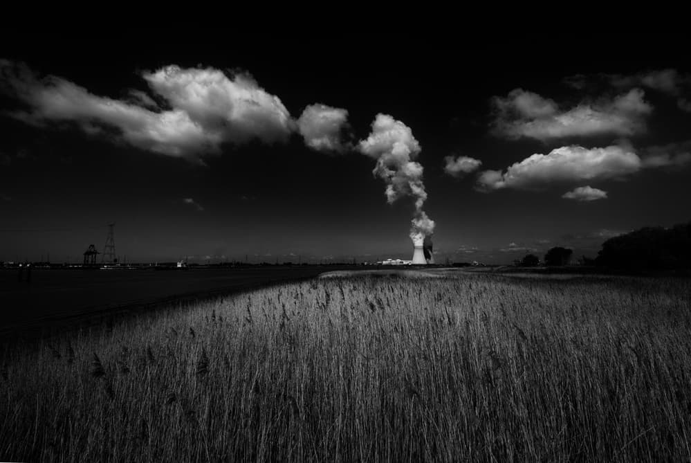 Industrial Plume Dark Sky by Jef Flour — canvas wall art