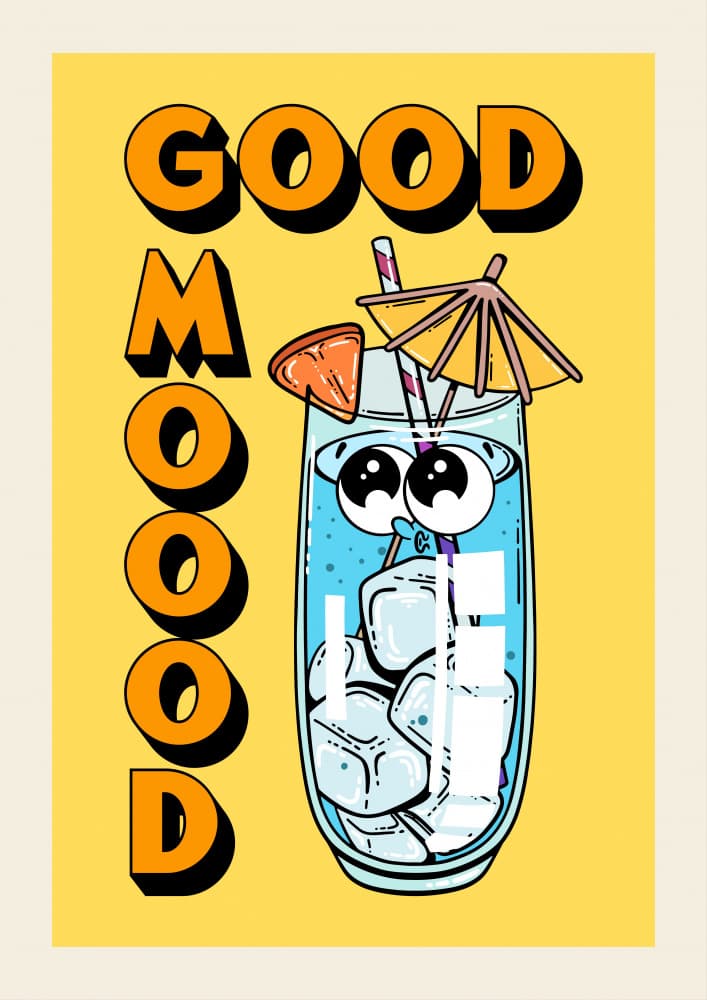 Good Mood Summer Cocktail by Alina Shulhouskaya — canvas wall art
