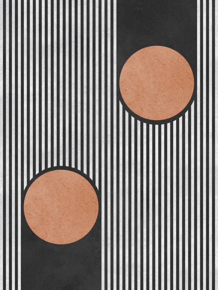 Bold Stripes Orange Circles by Vitor Costa — canvas wall art