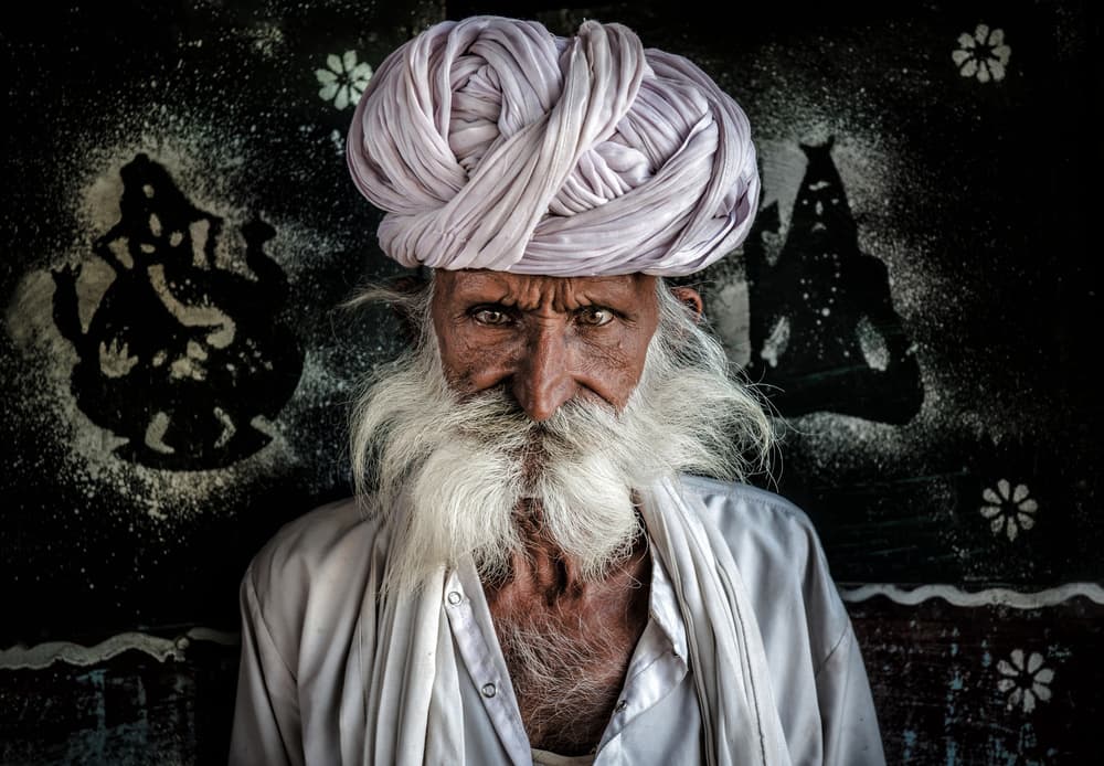Indian Man Sacred Gaze by Saeed Dhahi — canvas wall art