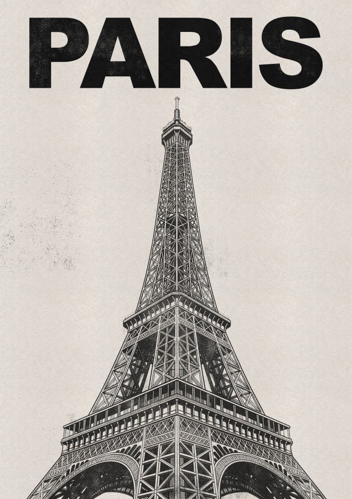 Vintage Paris Eiffel Tower by Nicholas — canvas wall art