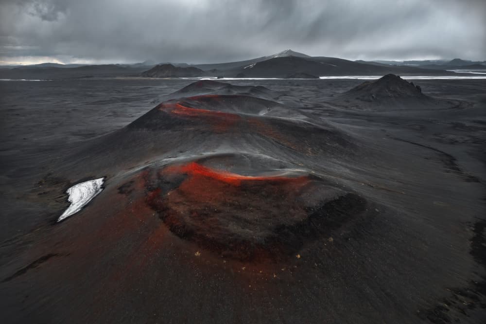 Volcanic Red Craters by Rafal R. Nebelski — canvas wall art