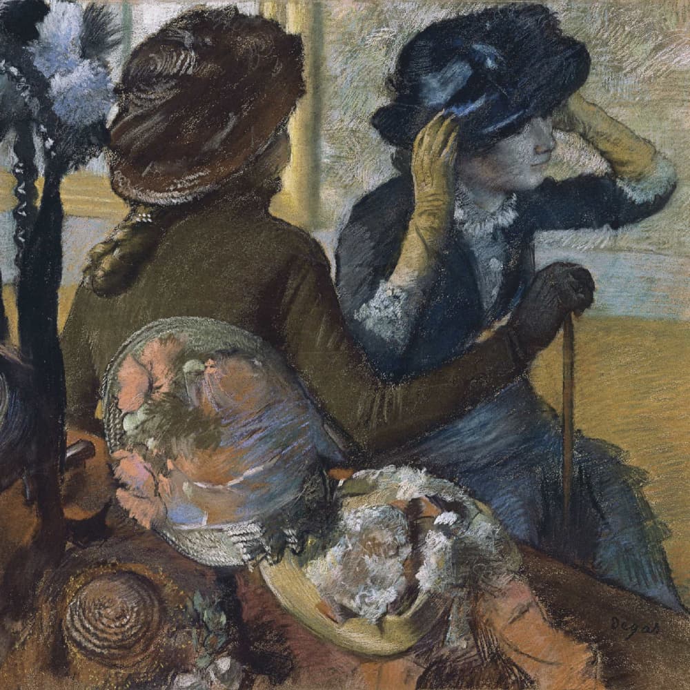 At the Milliner's by Edgar Degas — canvas wall art