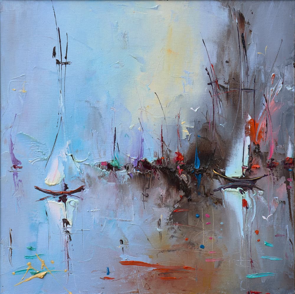 Abstract Marina Boats by Stanislav Lazarov — canvas wall art