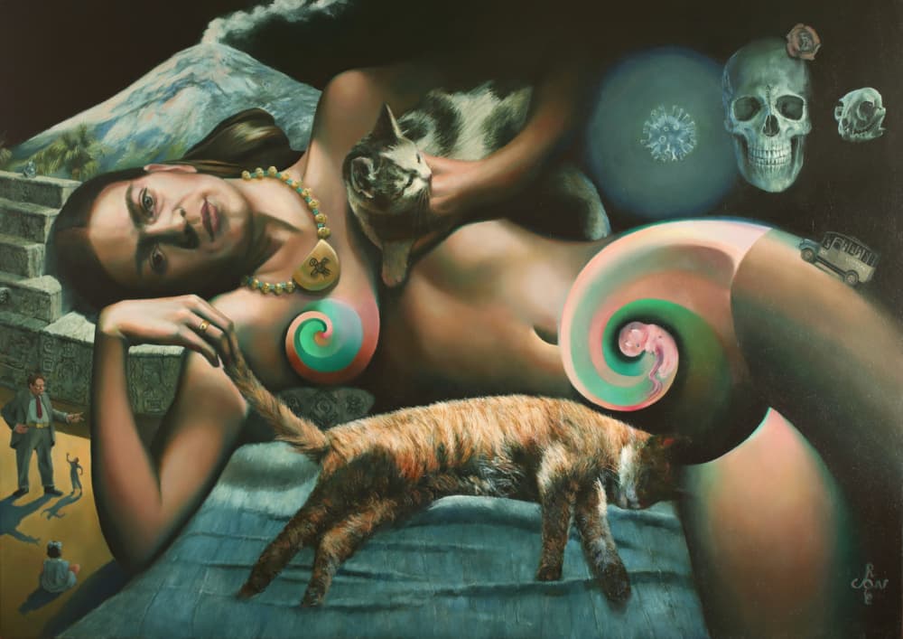 Reclining Woman Surreal Dream by Corné Akkers — canvas wall art