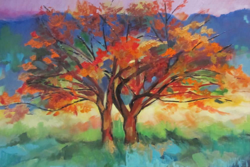 Vibrant Autumn Trees by Maxine Shore — canvas wall art