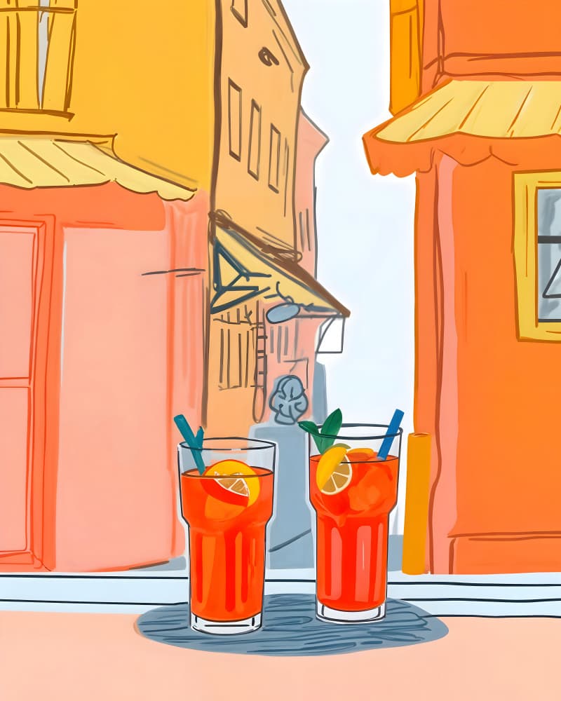 Summer City Spritz by Uma Gokhale — canvas wall art