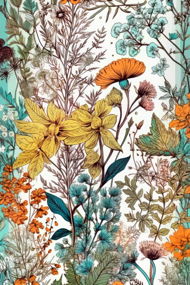 Vibrant Wildflower Garden by Justyna Jaszke — canvas wall art