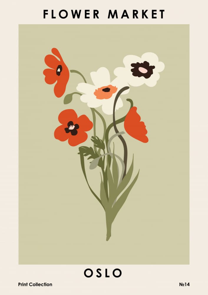 Flower Market Oslo by NKTN — canvas wall art