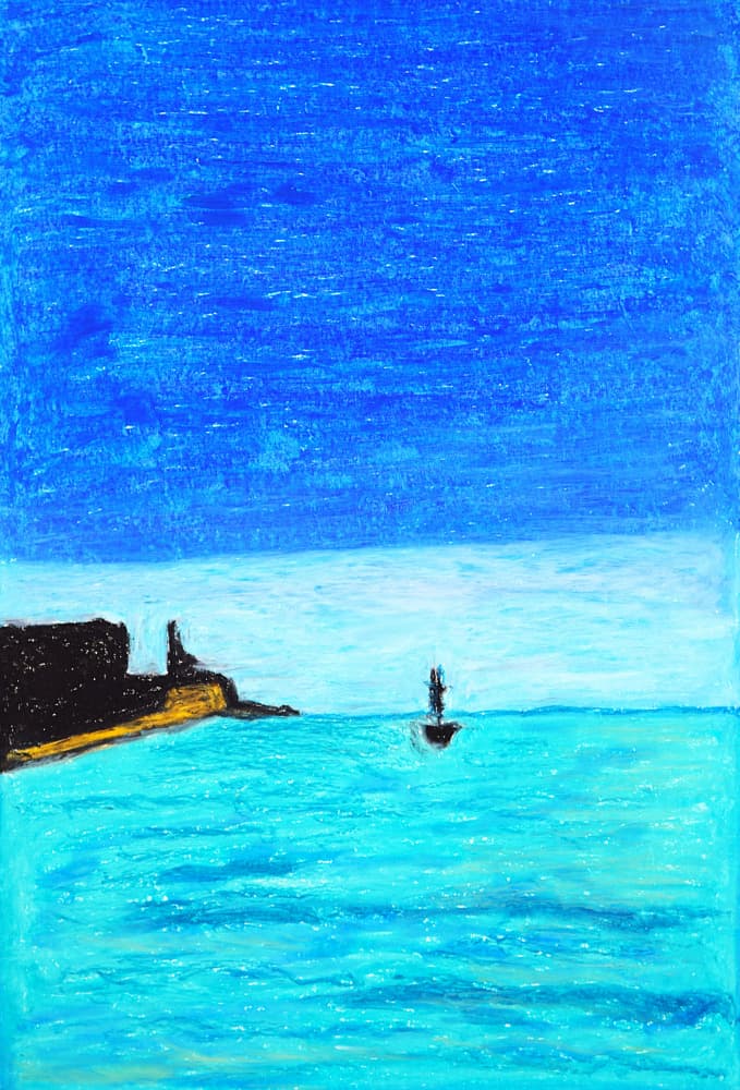 Vibrant Blue Seascape by Viktoriia Saunina — canvas wall art