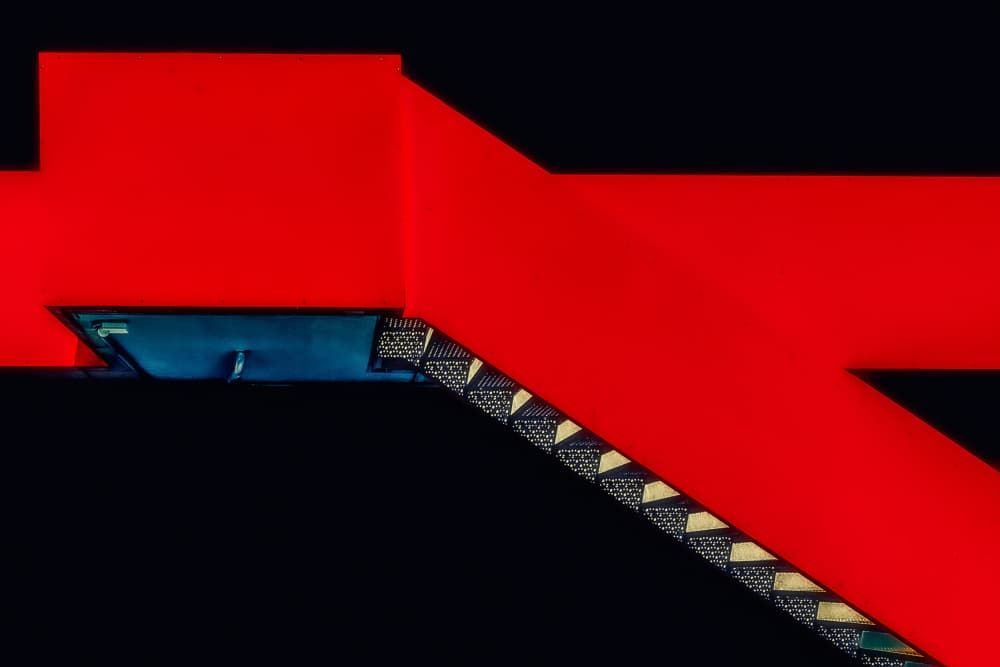 Red Black Geometry by Martin Steeb — canvas wall art