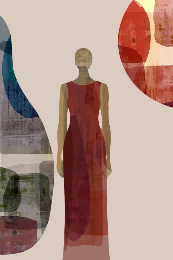 Elegant Figure in Red by casa cartissi — canvas wall art