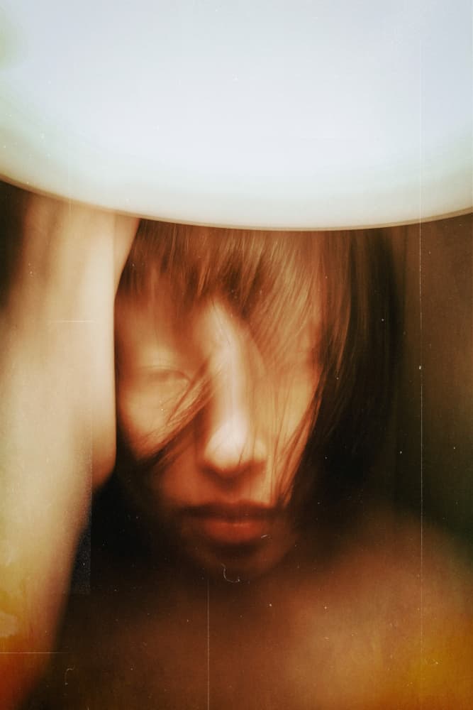 Stressed Woman Portrait by Midoriselfphoto — canvas wall art
