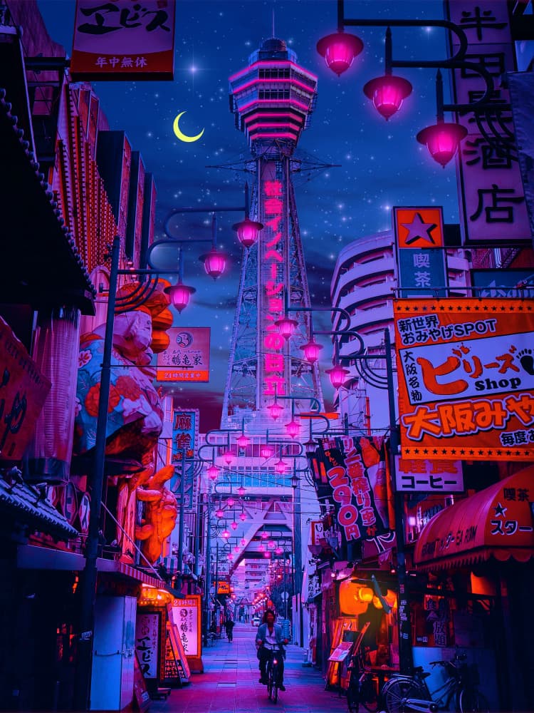 Osaka Neon Night by Ritvik takkar — canvas wall art