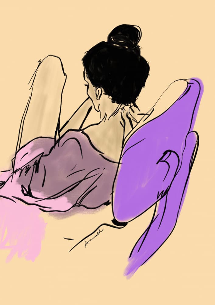 Thoughtful Woman Resting by Ute Arnold — canvas wall art
