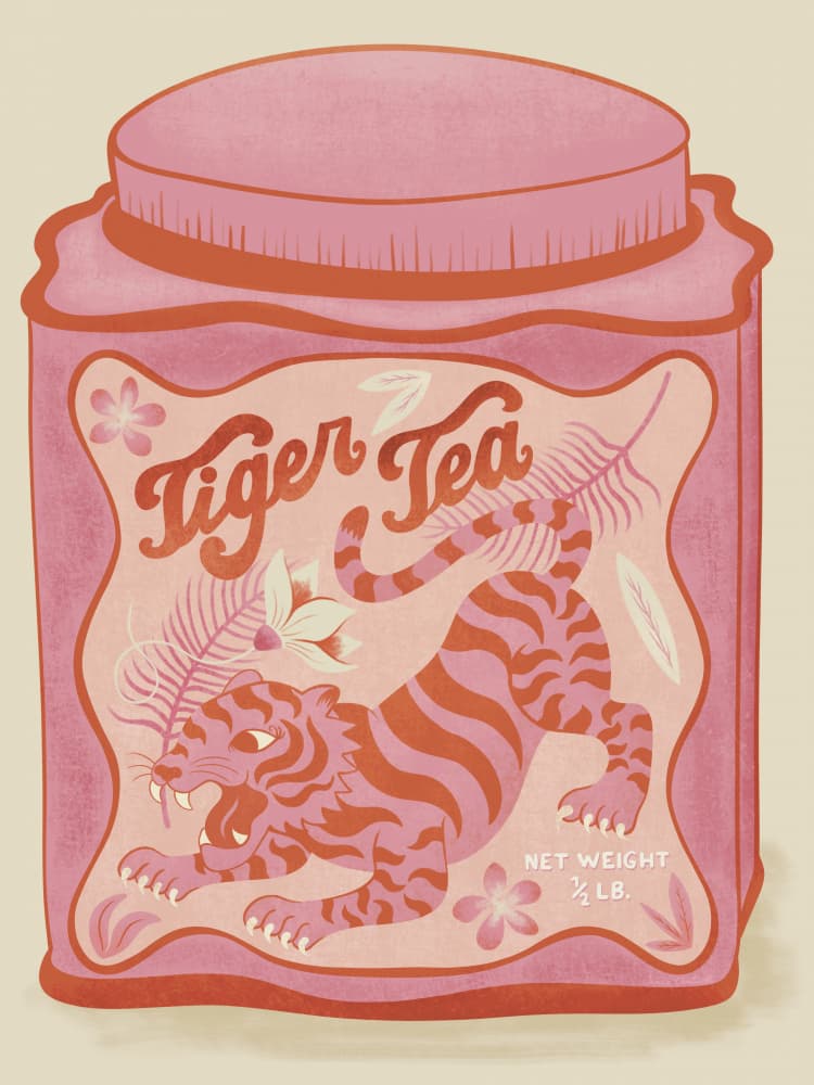 Crouching Tiger Tea by Carrie Cantwell — canvas wall art
