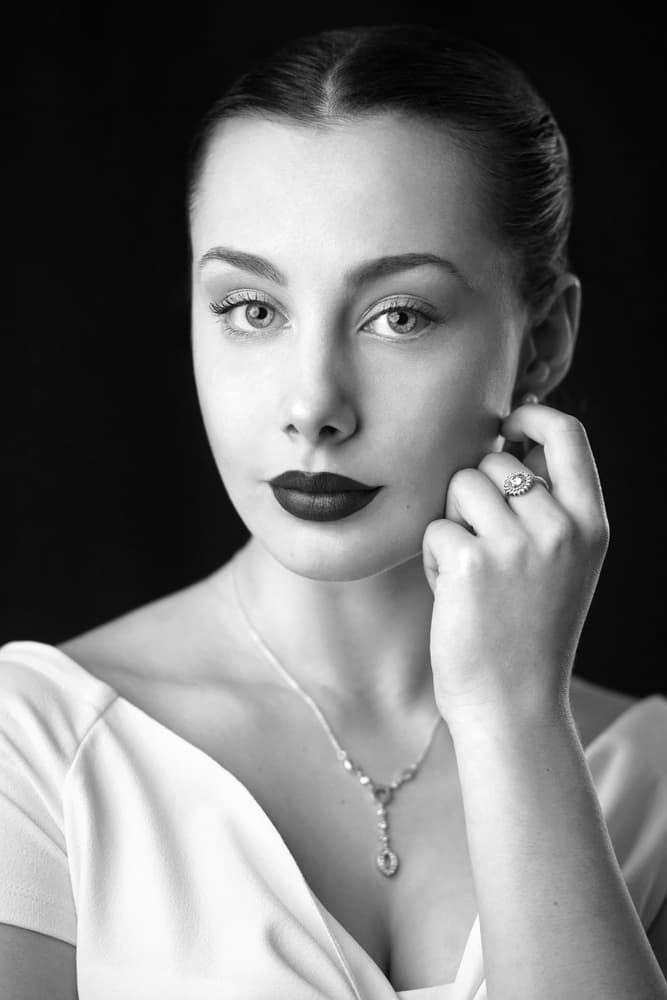 Elegant Woman Portrait by Bobby Kostadinov — canvas wall art