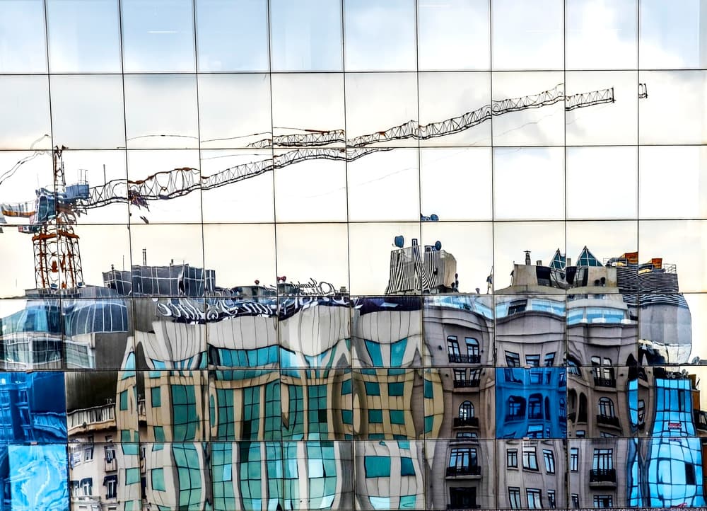 Warped City Reflections by Ömer Ates Kızıltug — canvas wall art