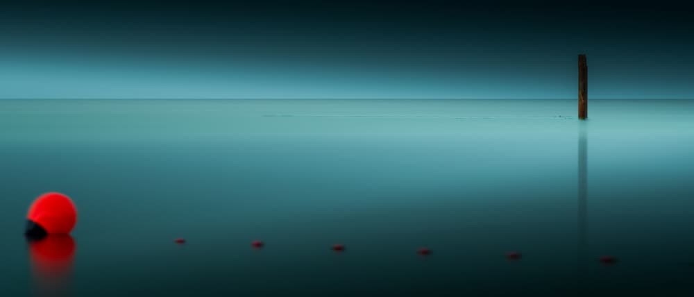 Red Buoy Stillness by Jürgen Muß — canvas wall art