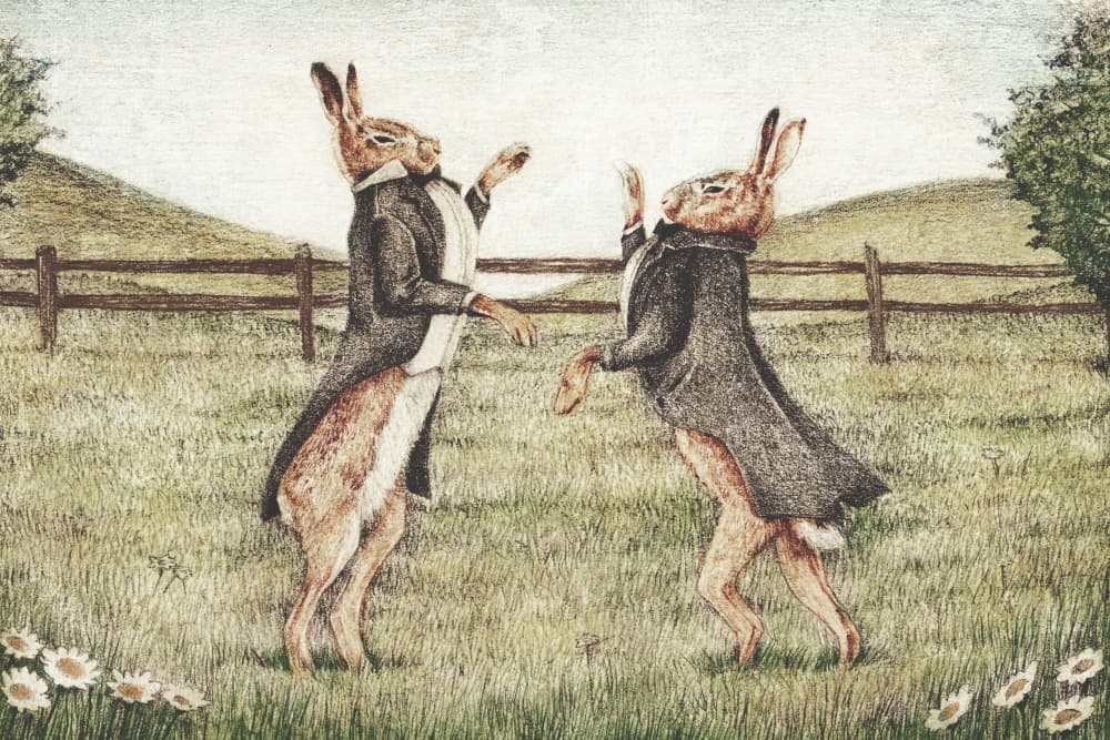 Gentlemen Fight by Mike Koubou — canvas wall art