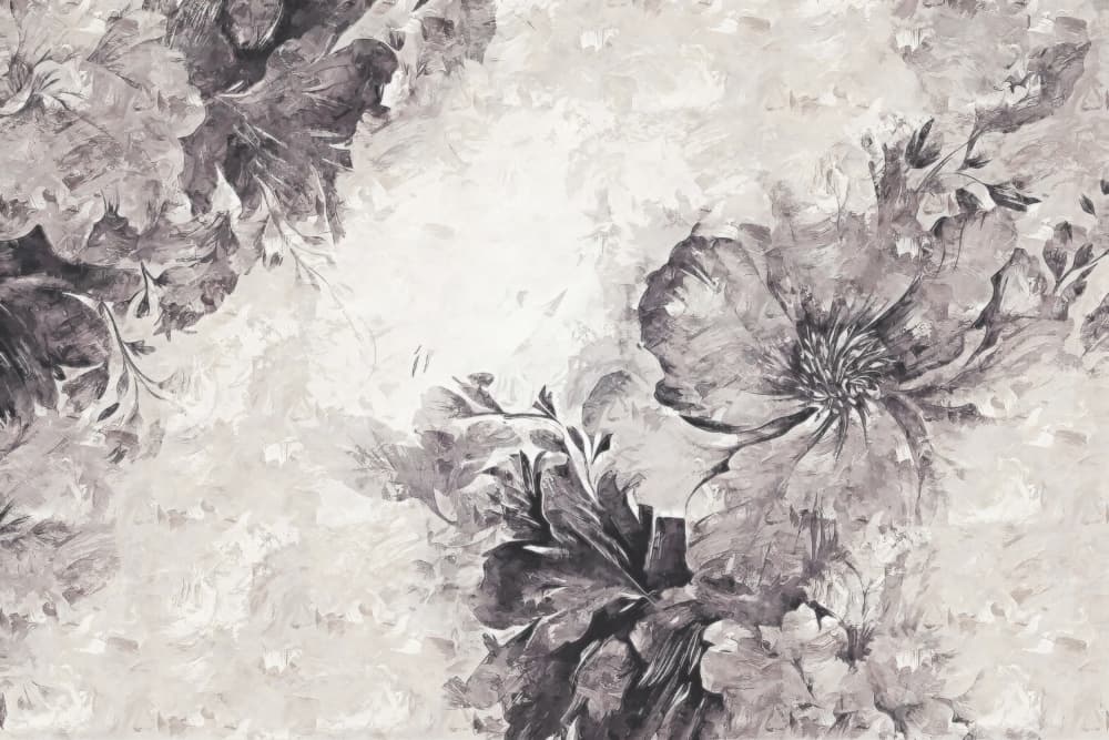 Grayscale Floral Abstraction by Rafal Kulik — canvas wall art