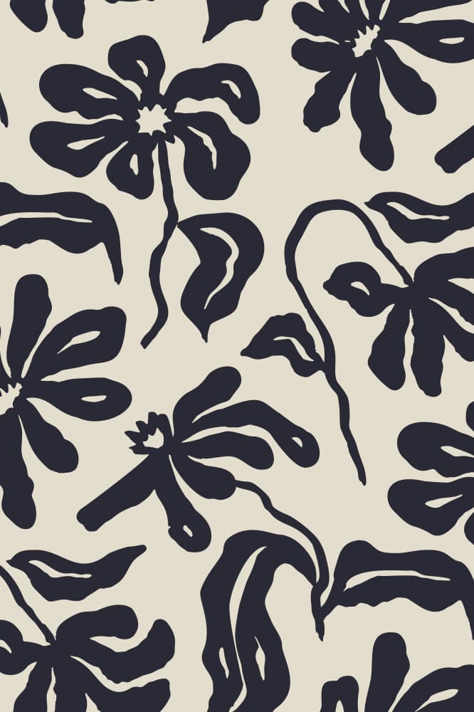 Dark Floral Pattern by Anna Rose — canvas wall art
