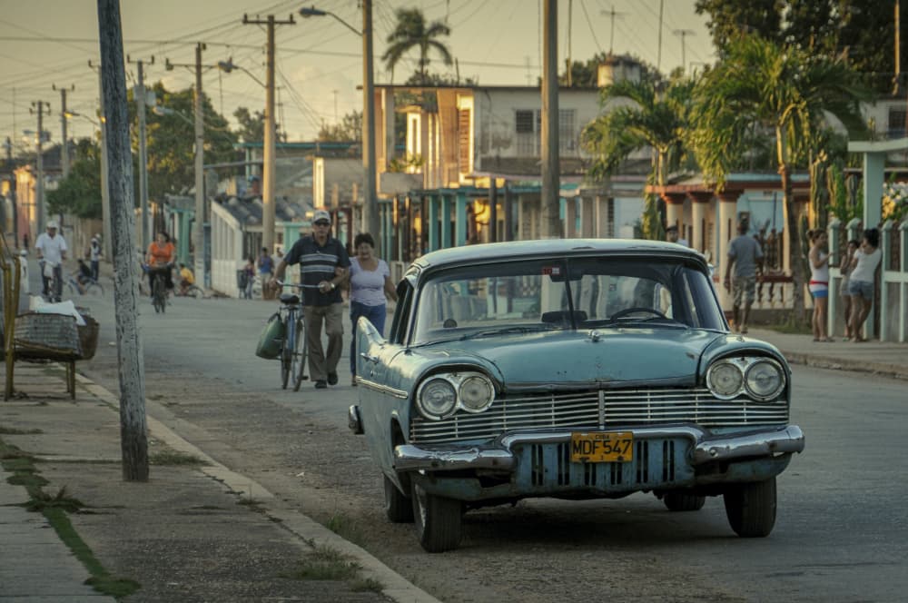 Cuban Classic Car Street by Andy Bauer — canvas wall art