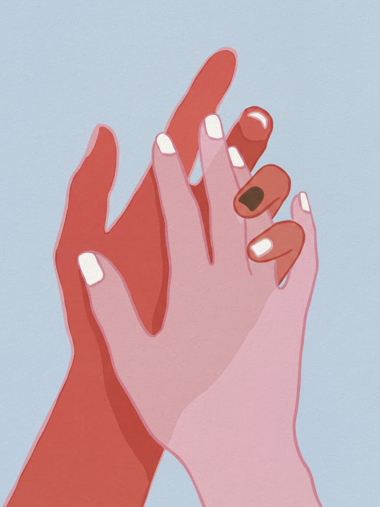 Intertwined Human Hands by Andreas Magnusson — canvas wall art