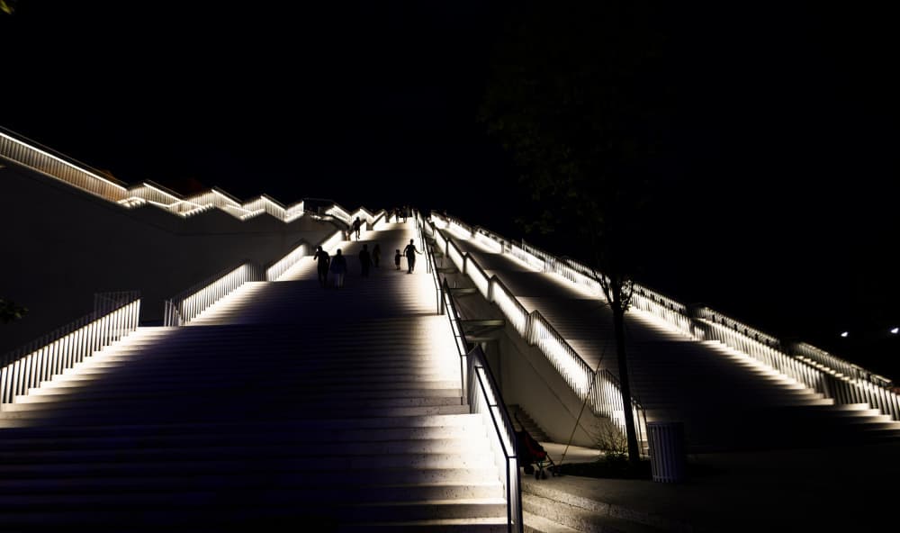 Illuminated Night Stairs by Ronen Rosenblatt — canvas wall art
