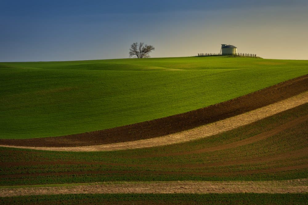 Rolling Green Fields Silo by Martin Morávek — canvas wall art