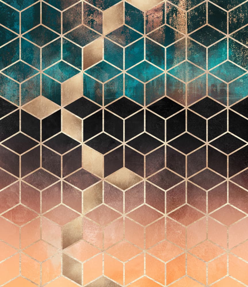 Gold Ombre Geometric Pattern by Elisabeth Fredriksson — canvas wall art
