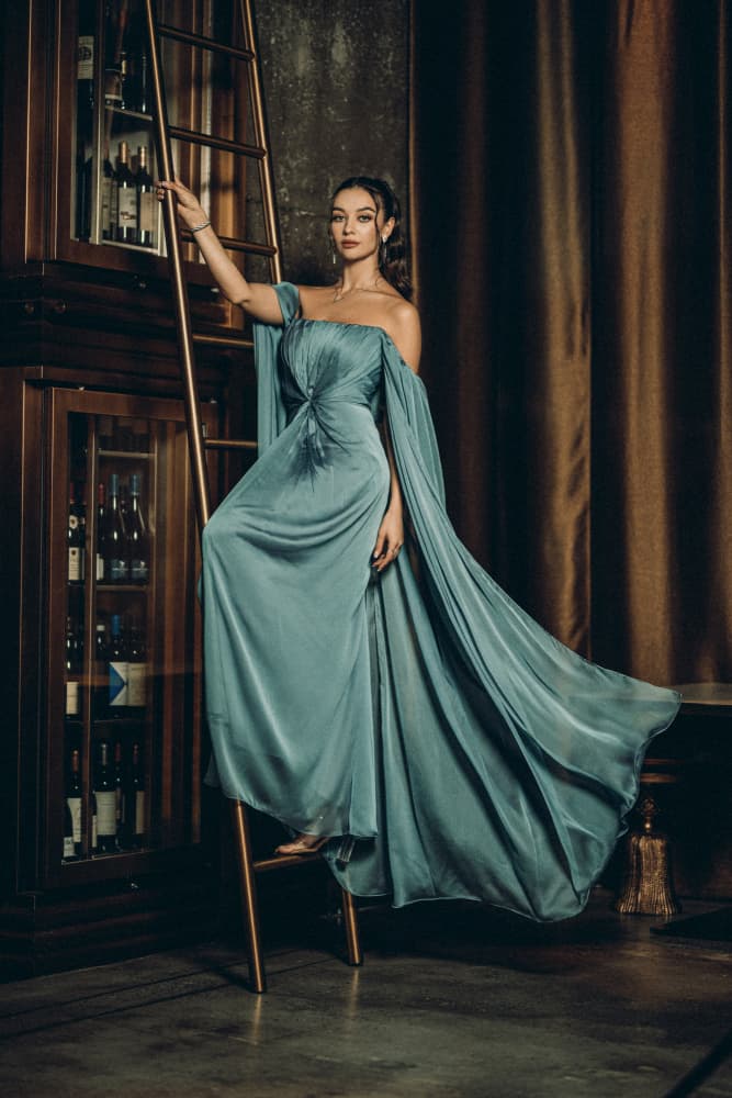 Glamorous Woman on Ladder by amir behzadi — canvas wall art