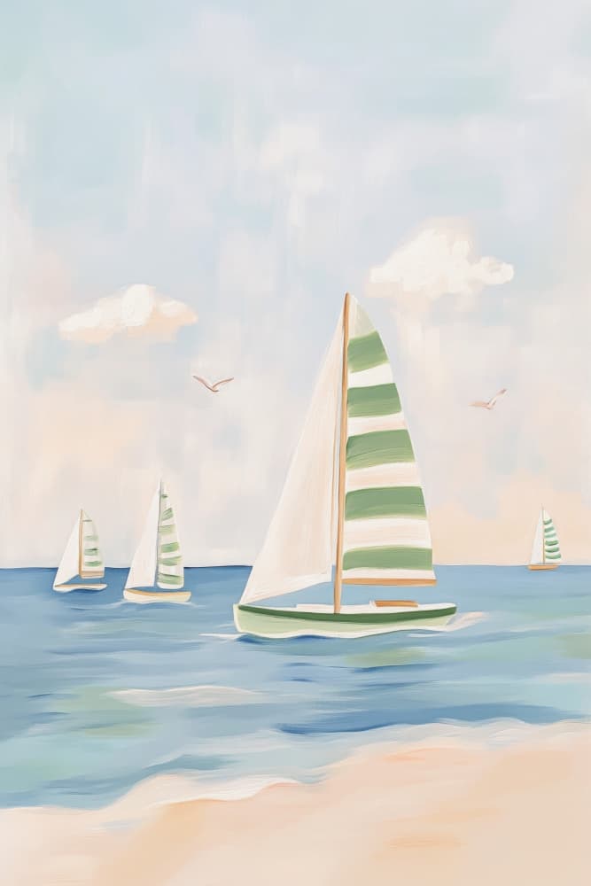 Summer Sailboat Serenity by Kathrin Pienaar — canvas wall art