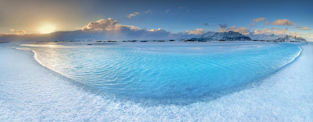 Blue Lagoon Winter Sun by Burger Jochen — canvas wall art