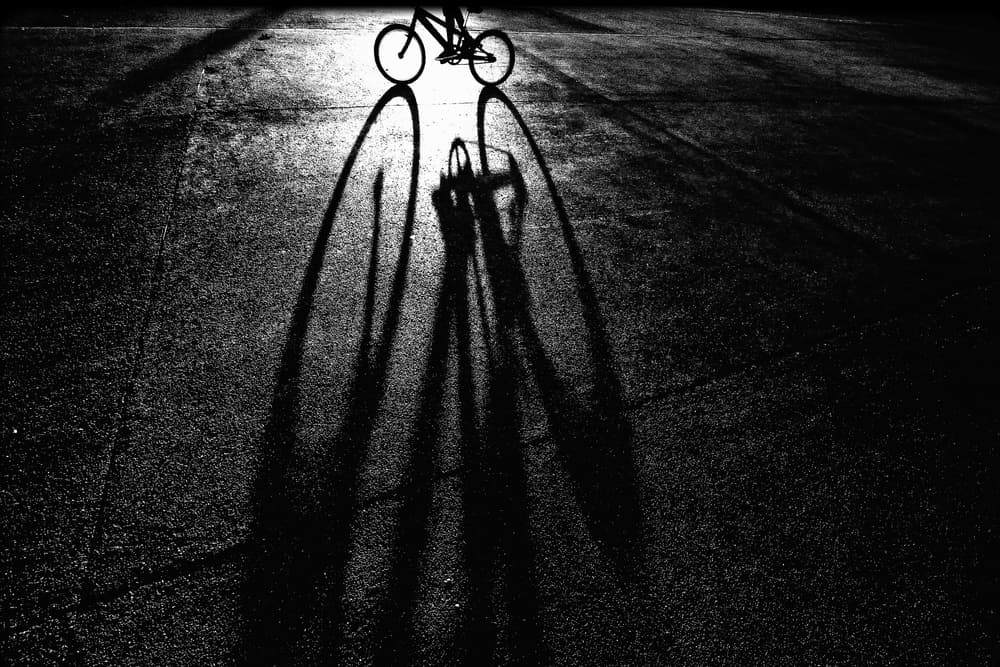 Night Bike Shadows by Florentinus Joseph — canvas wall art