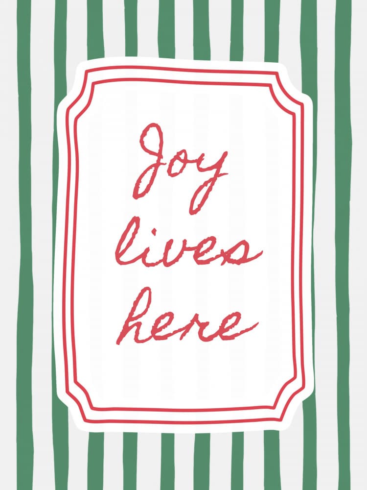 Joy Lives Here Quote by Jolly and Dash — canvas wall art