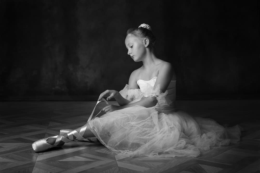 Young Ballerina Preparing by Victoria Glinka — canvas wall art