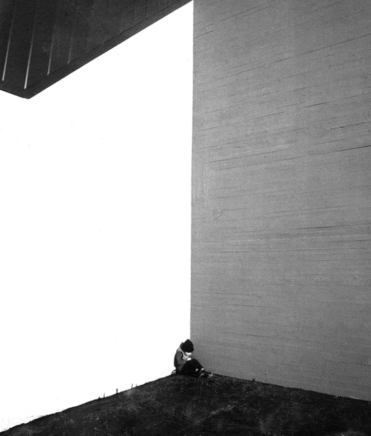 Solitary Figure Concrete Wall by Luciano Caturegli — canvas wall art