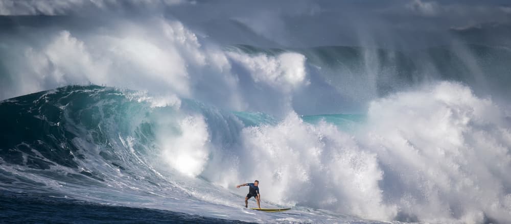 Big Wave Surfing by David H Yang — canvas wall art