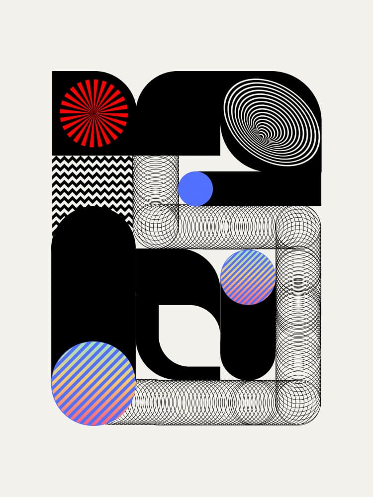Dynamic Geometric Abstract by Little Dean — canvas wall art