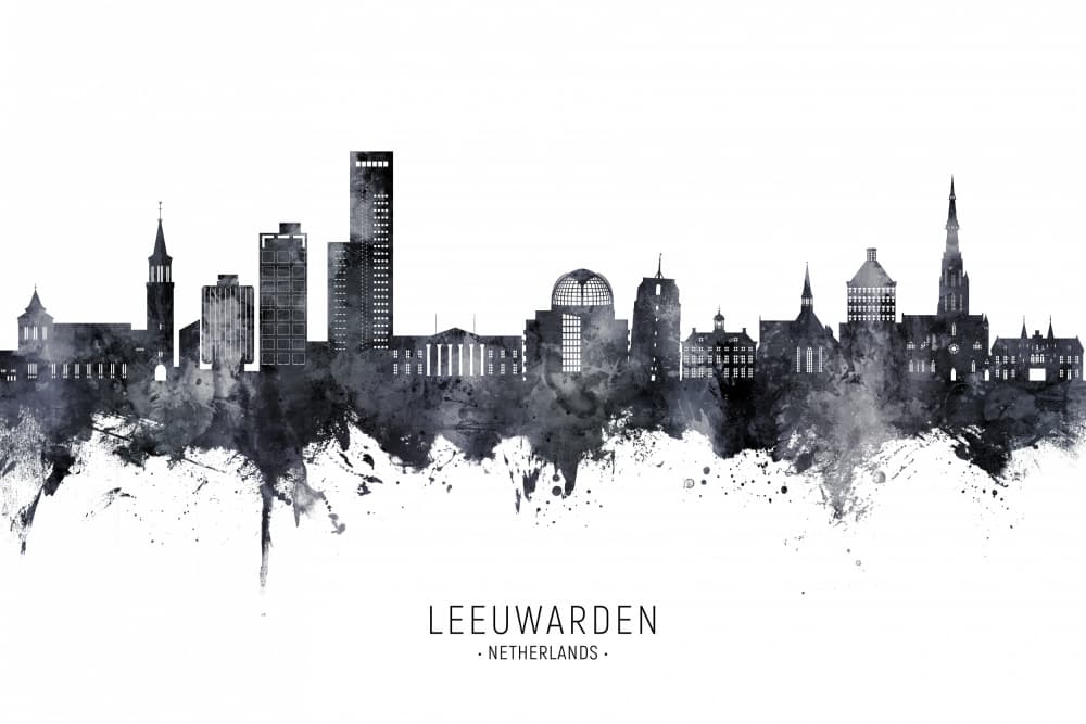 Leeuwarden Netherlands Skyline by Michael Tompsett — canvas wall art