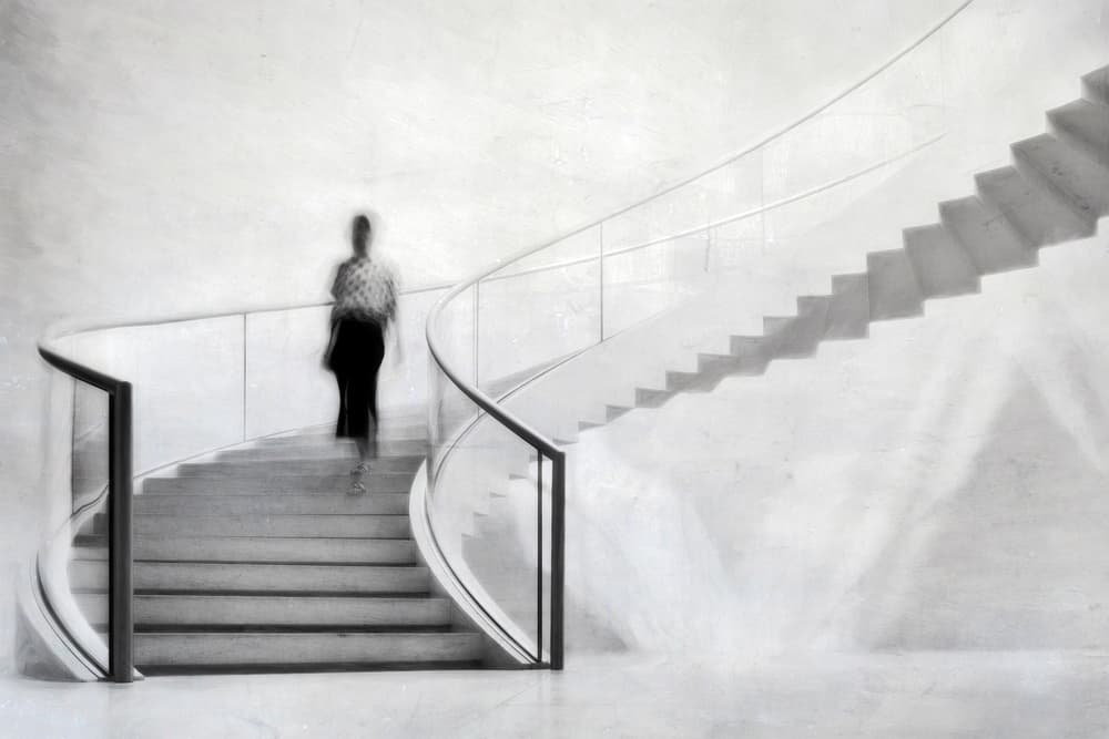 Motion on Modern Stairs by Ute Scherhag — canvas wall art