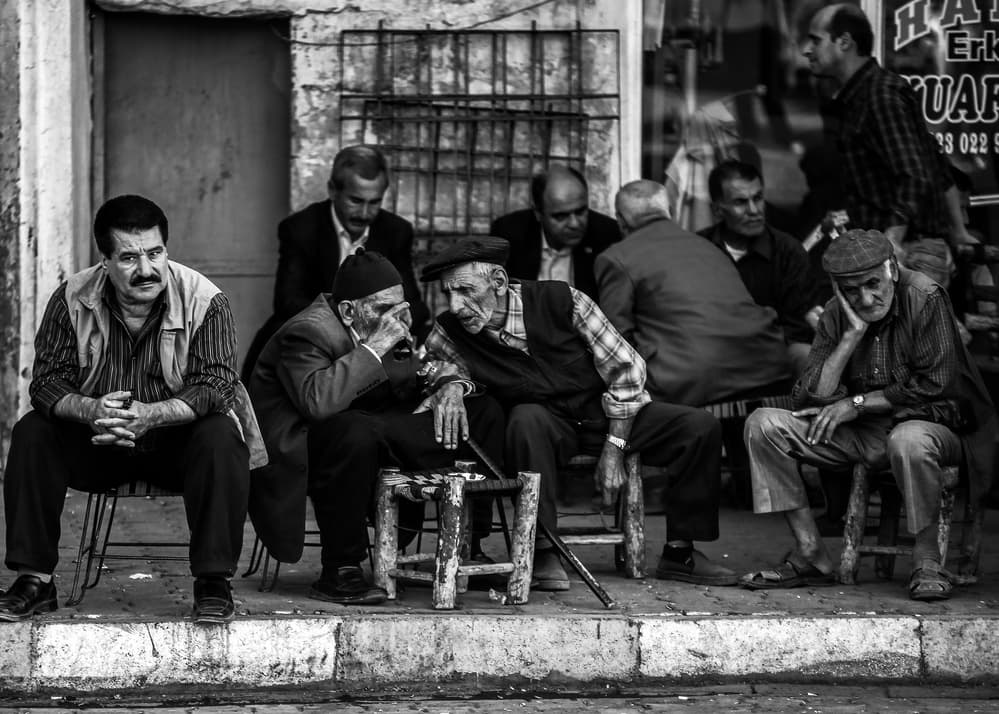 Daily Street Conversation by Ummu Nisan Kandilcioglu — canvas wall art