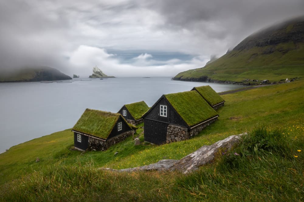 Faroese Grass Roof Houses by Marc van Oostrum — canvas wall art