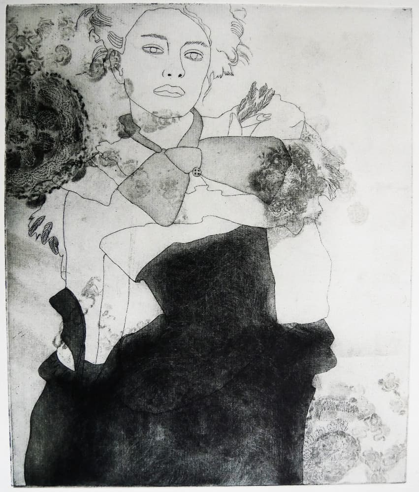 Monochrome Fashion Portrait by Doris Schmitz — canvas wall art