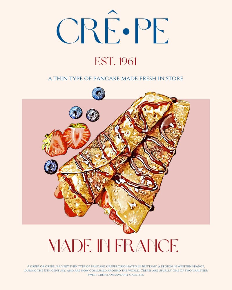 French Sweet Crepes by Nazma Khokhar — canvas wall art