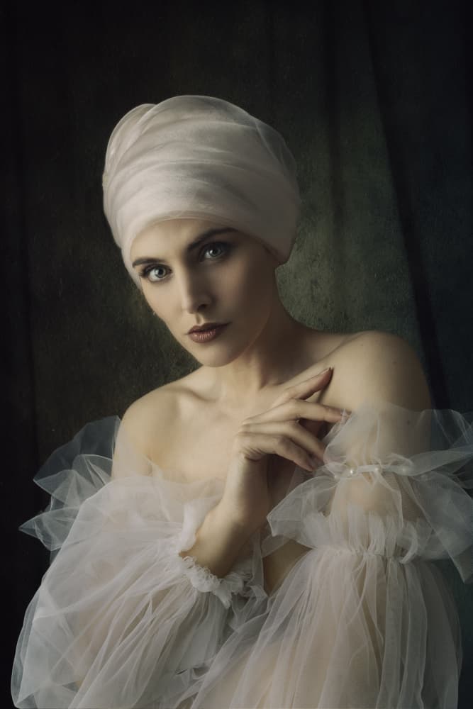Ethereal Draped Portrait by Eddie Kavanagh — canvas wall art