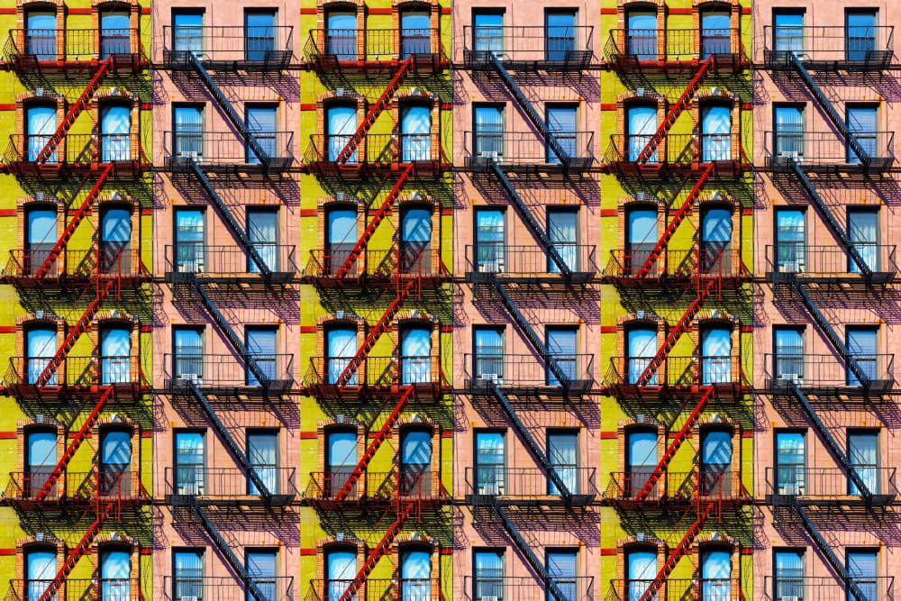 Colorful Building Pattern by Igor Shrayer — canvas wall art