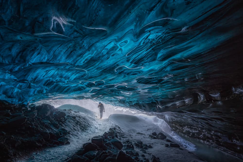 Blue Ice Cave Journey by Yongnan Li （李永男） — canvas wall art