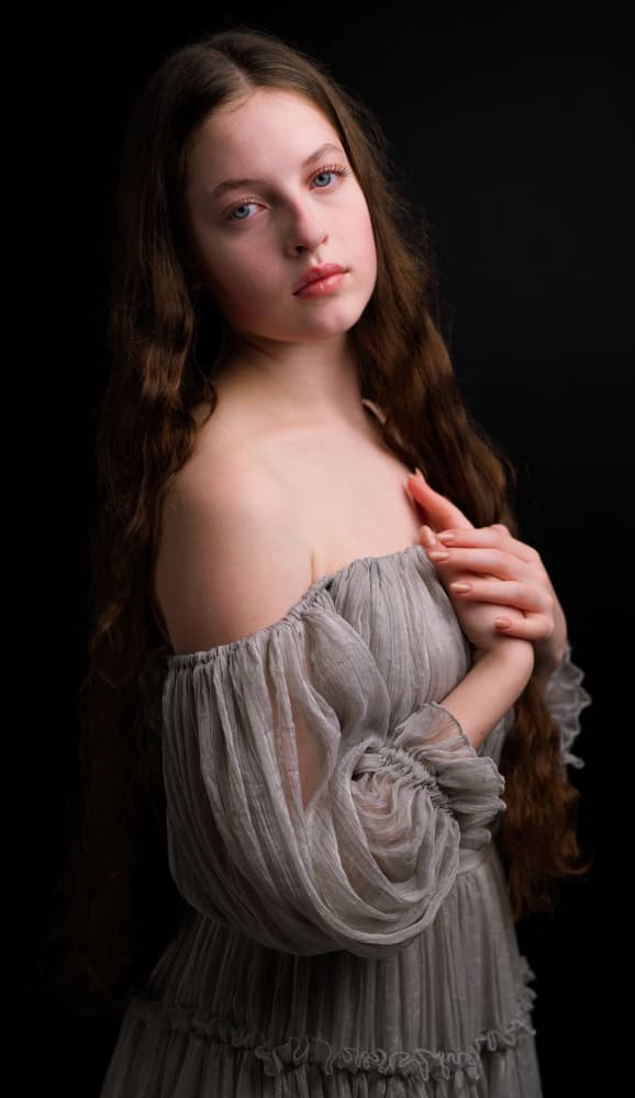 Pensive Young Woman by Offer Ellbogen — canvas wall art